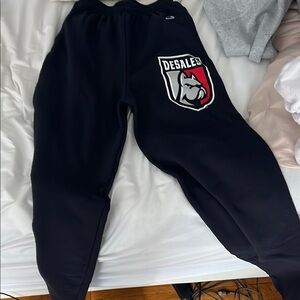 Navy Joggers with Bulldog Logo